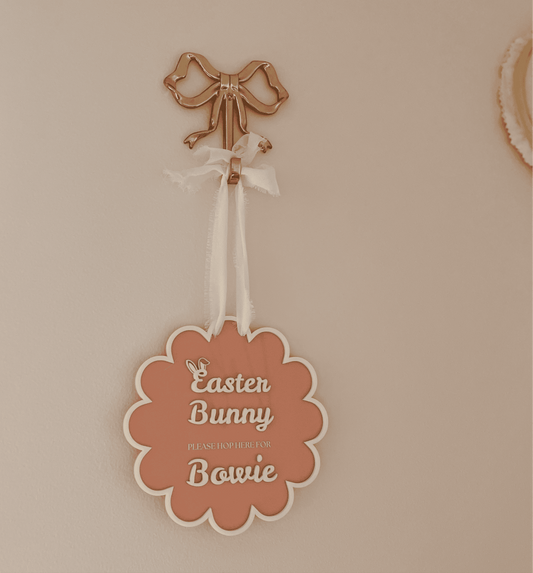 Easter Bunny please hop here personalised sign