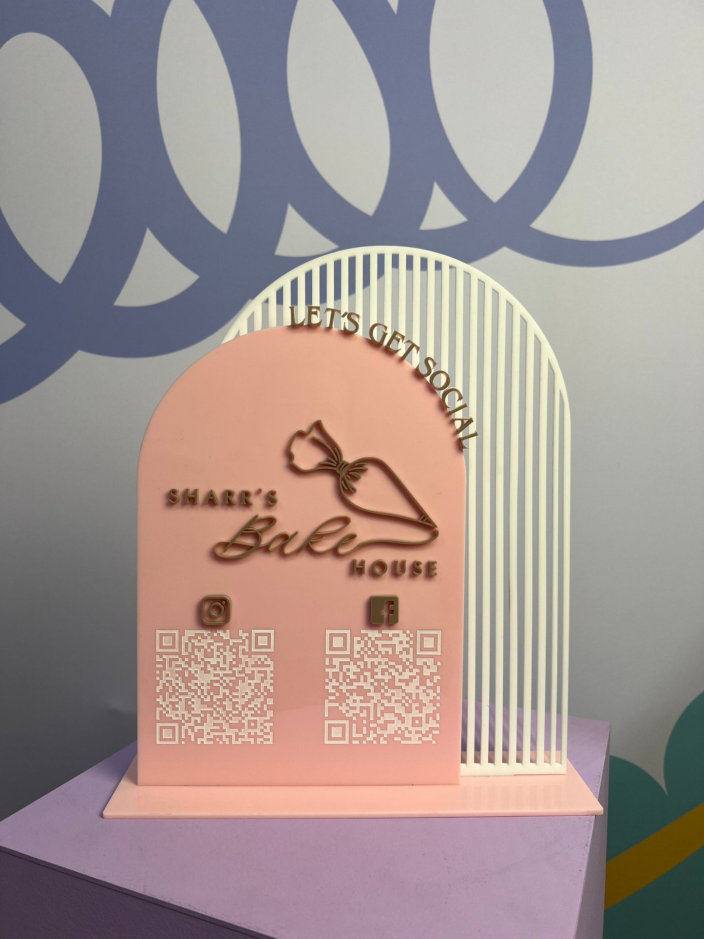 Dual Business Let’s get Social QR Sign