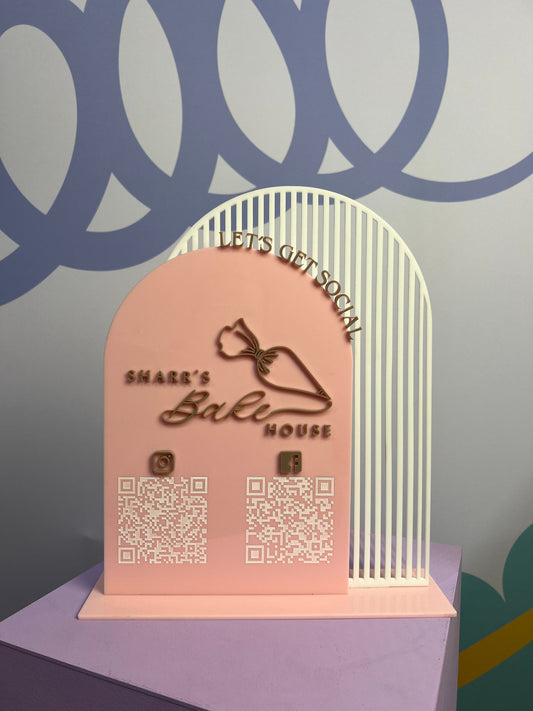 Dual Business Let’s get Social QR Sign