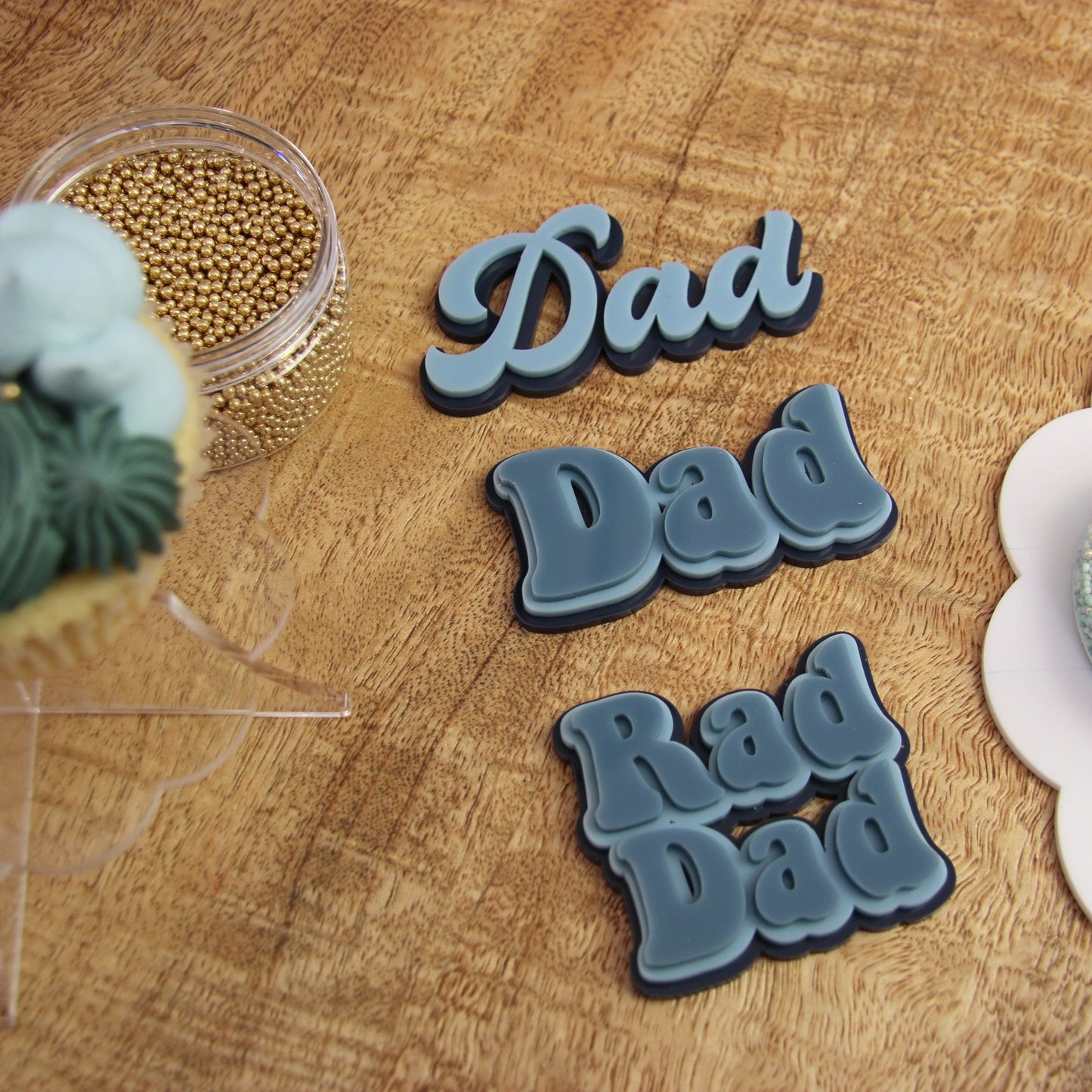 Retro Layered Dad Charms