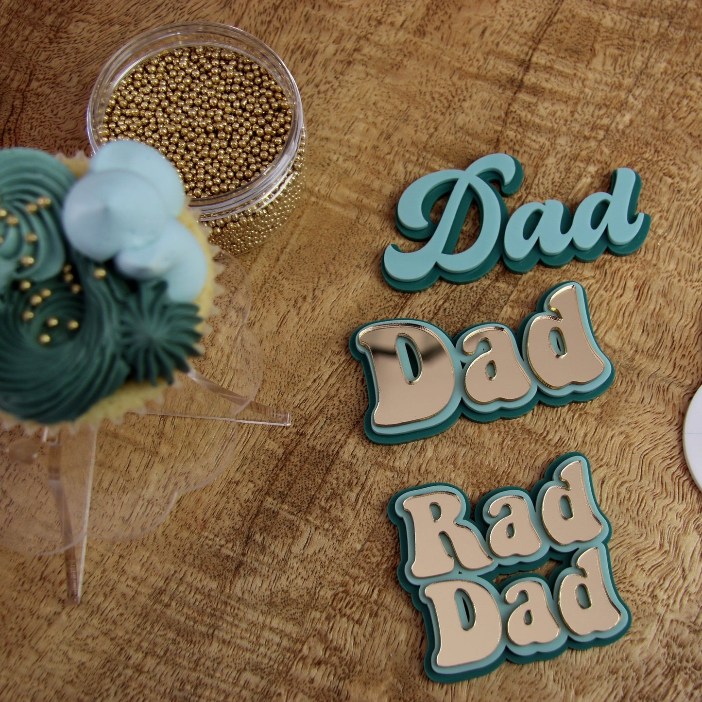 Retro Layered Dad Charms