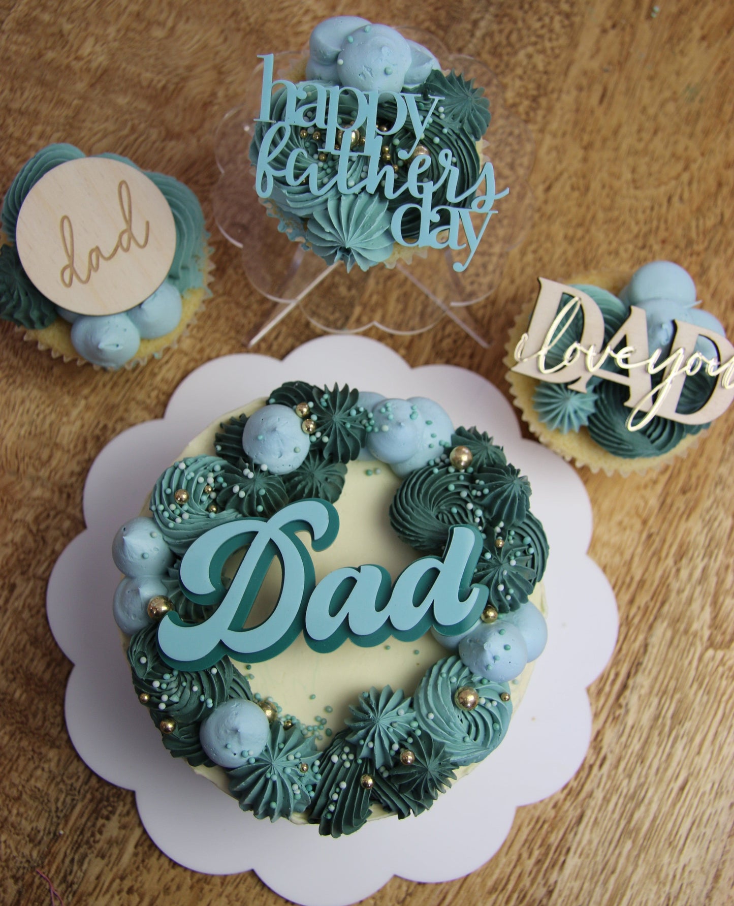 Retro Layered Dad Charms