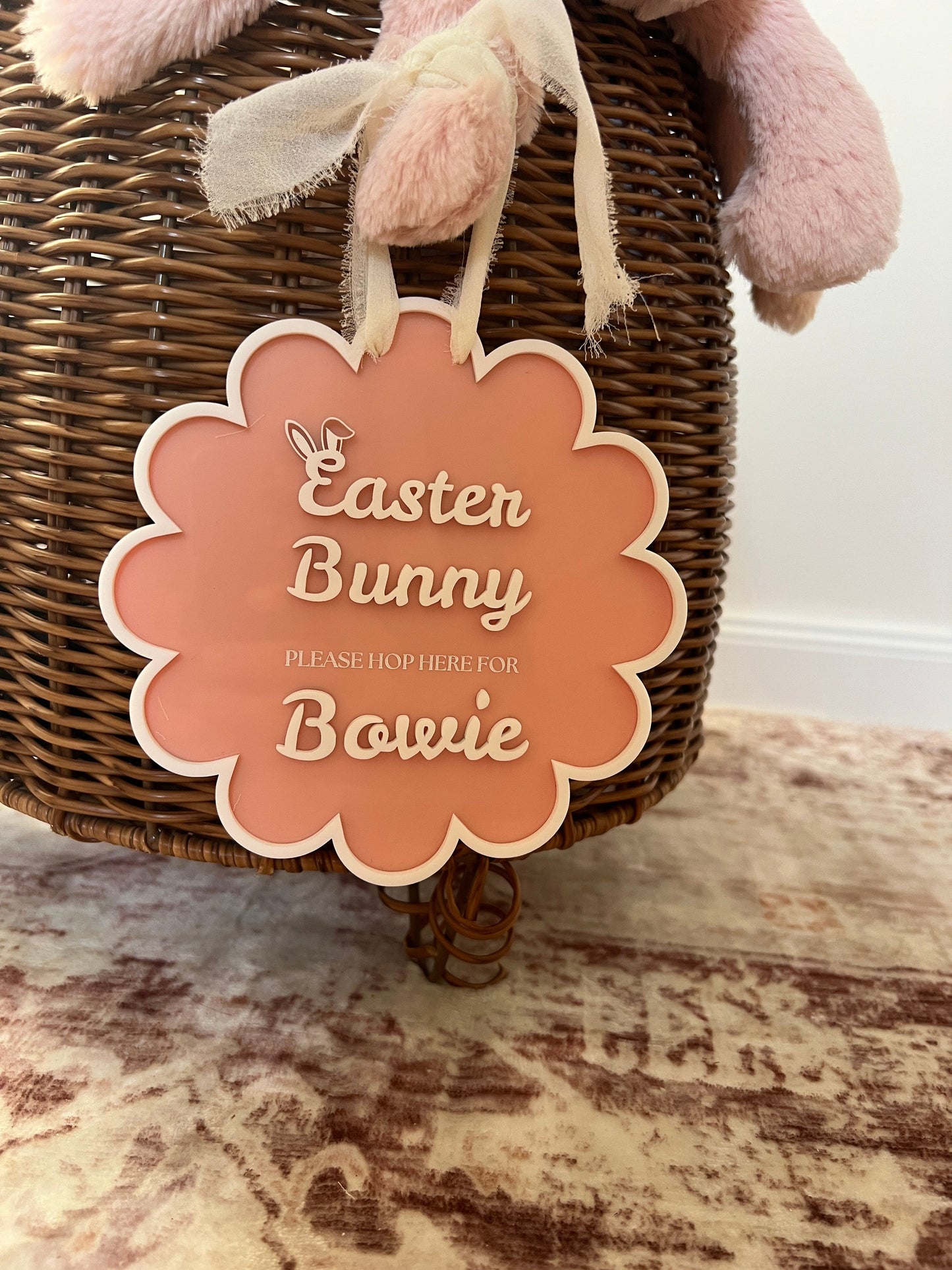 Easter Bunny please hop here personalised sign