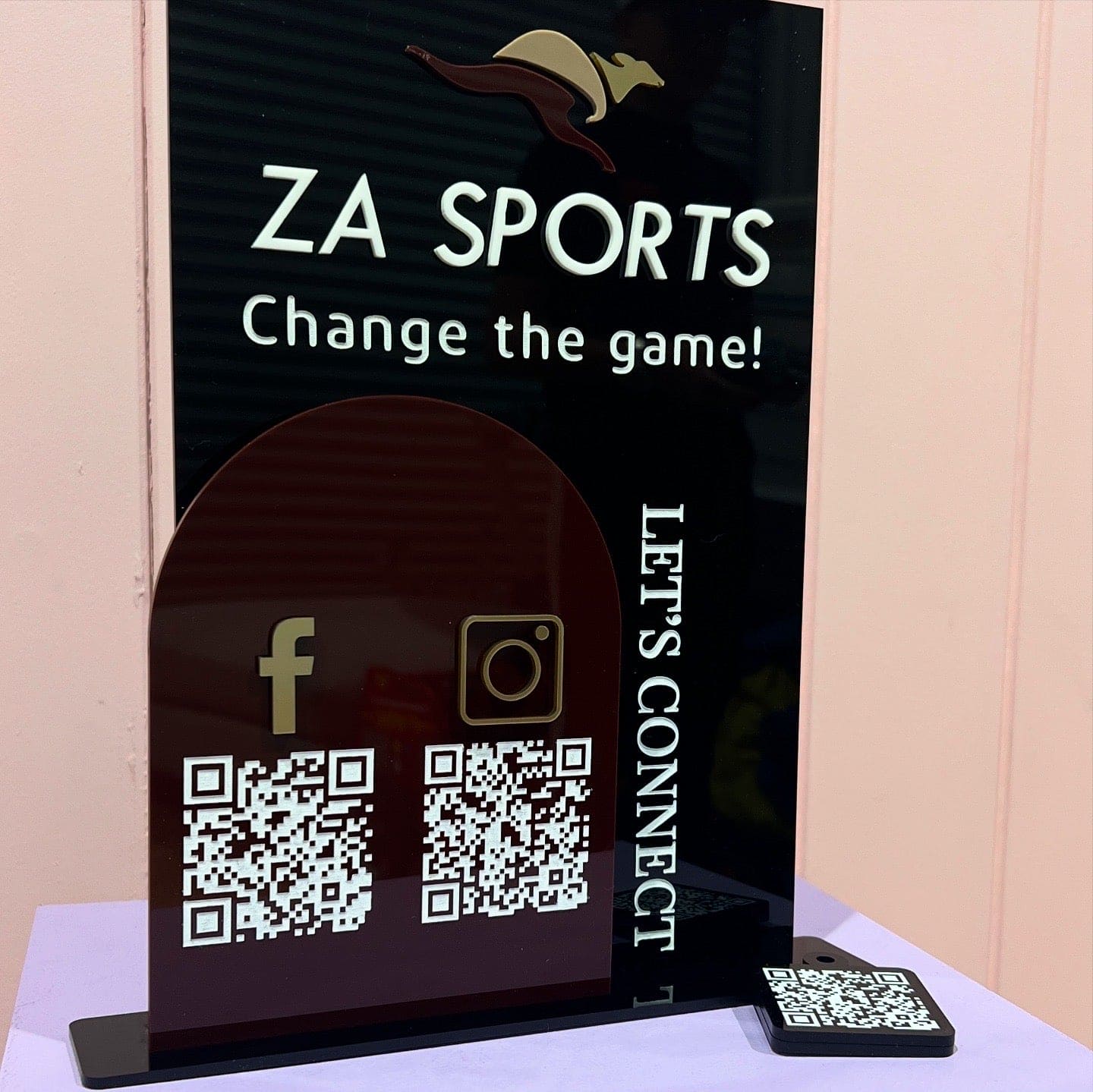 Dual Business Let’s get Social QR Sign