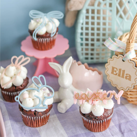 Acrylic Bunny Cupcake Charm