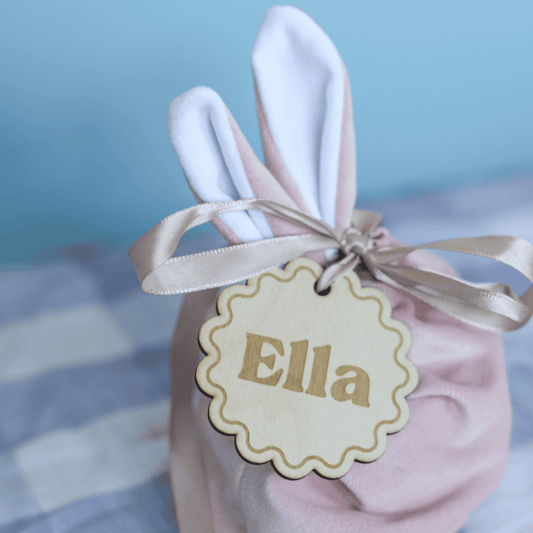 Personalised Name Tag & Pom Poms