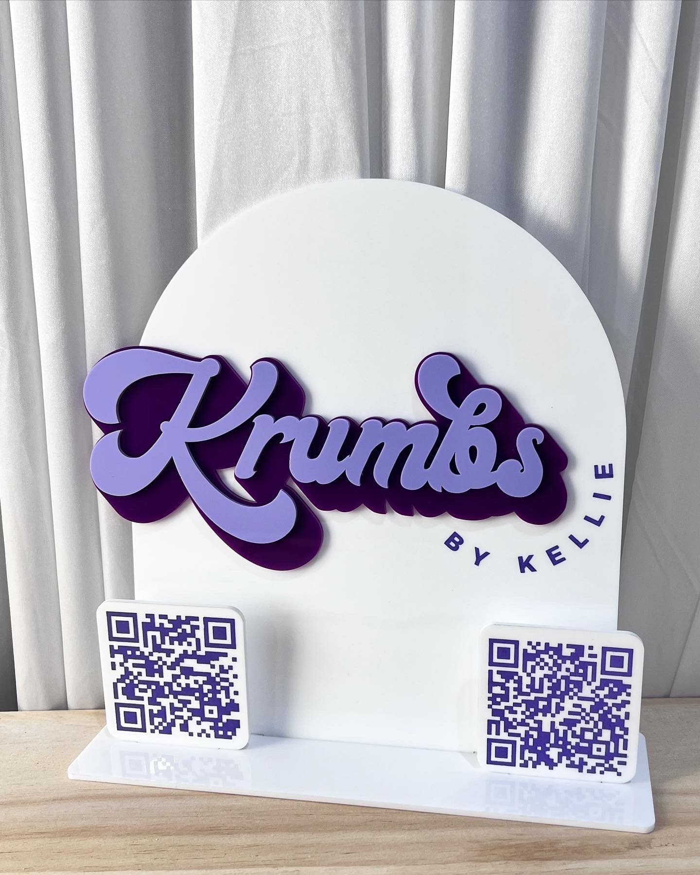 Business Logo Sign with removable socials QR codes