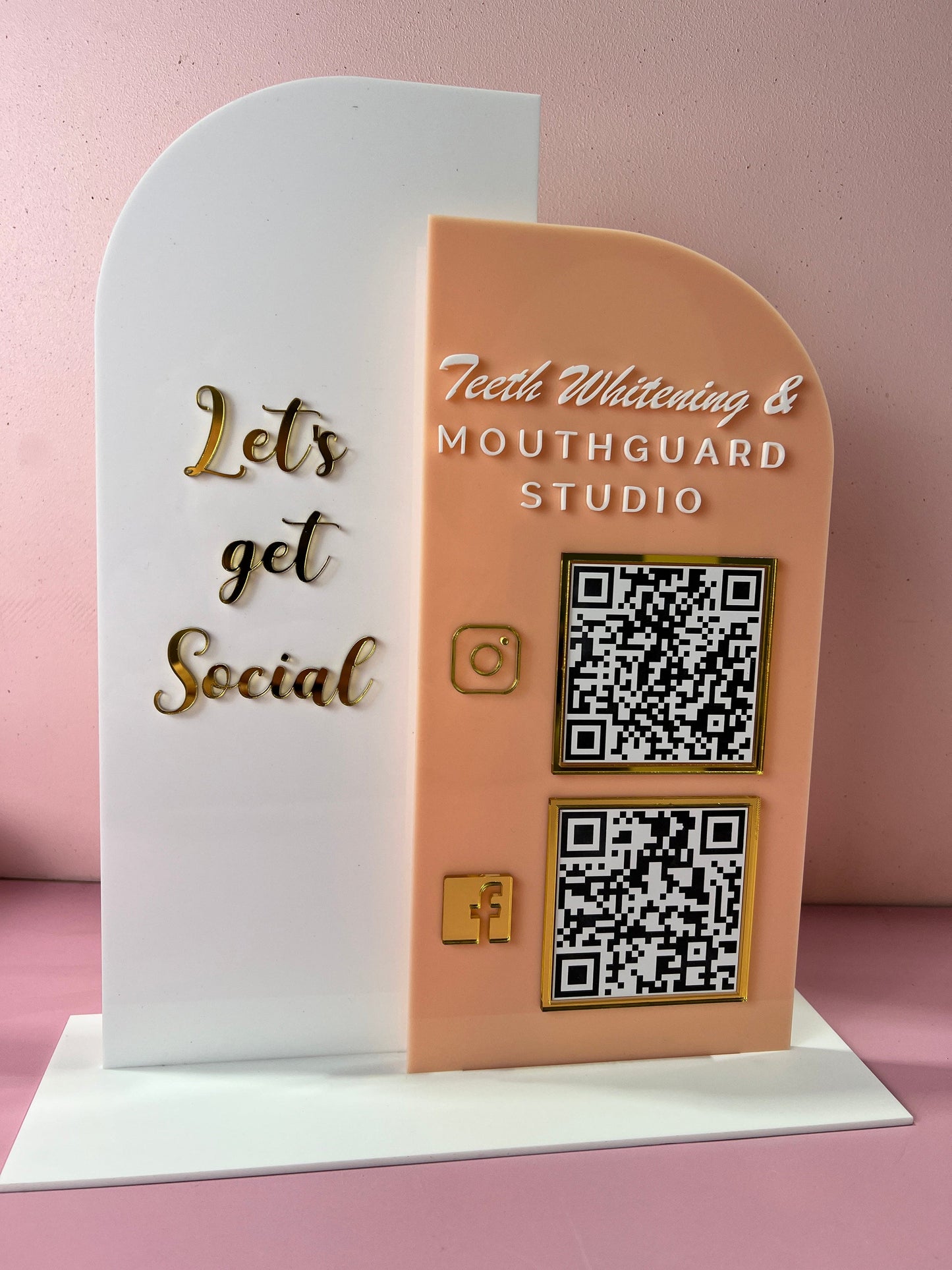 Dual Business Let’s get Social QR Sign