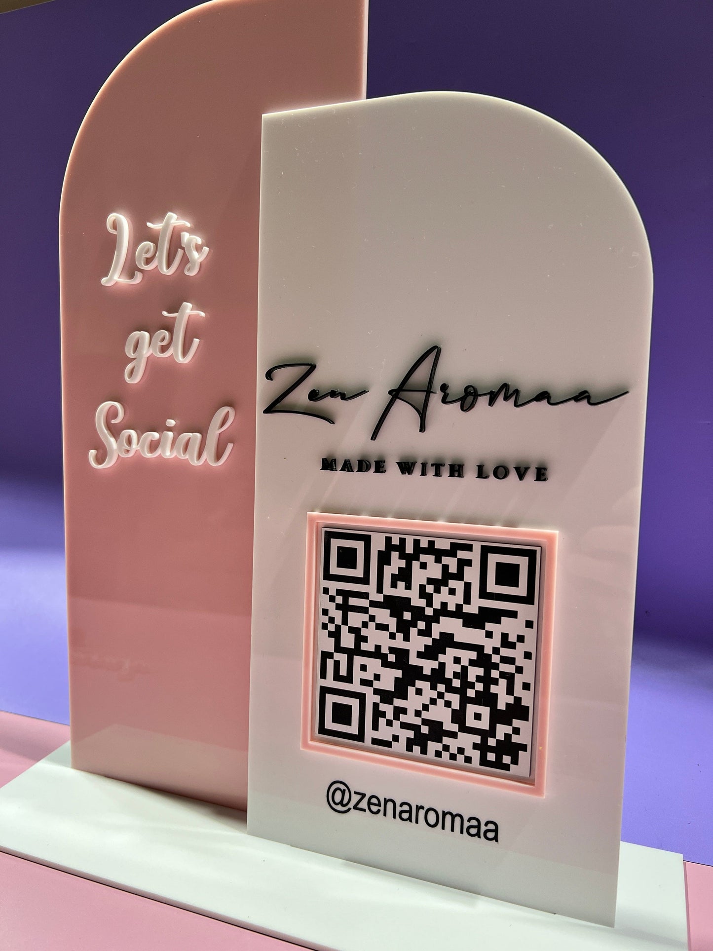 Dual Business Let’s get Social QR Sign