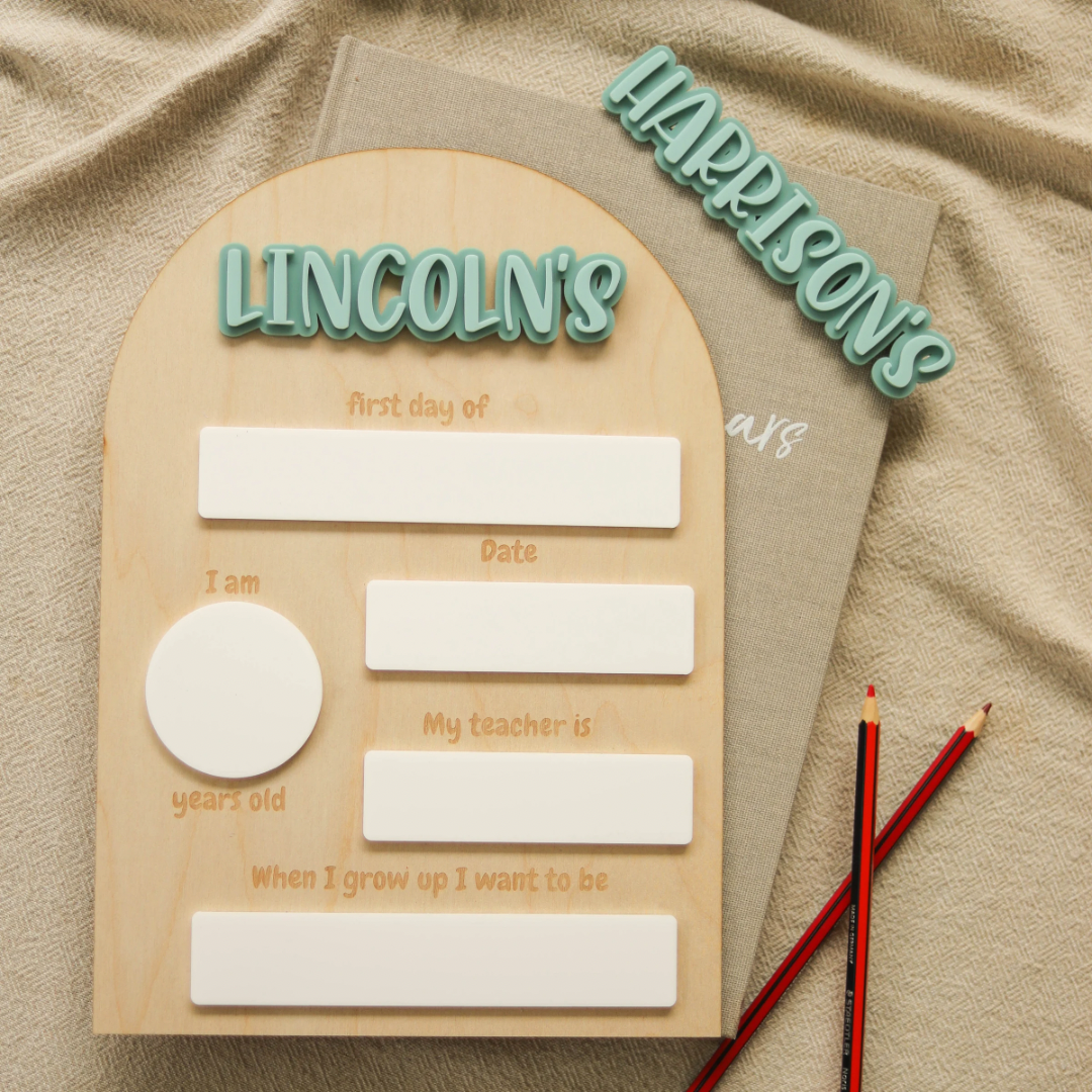 Interchangeable/ Removable Name - Back to School Milestone Board