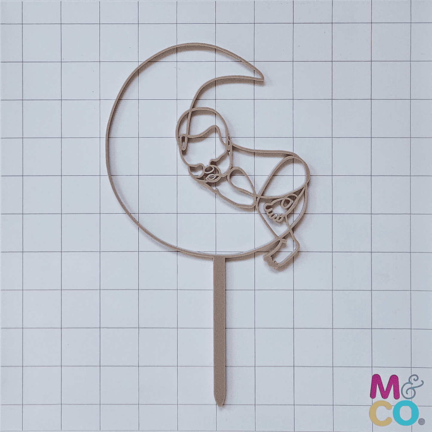 Sleeping Moon Baby Topper