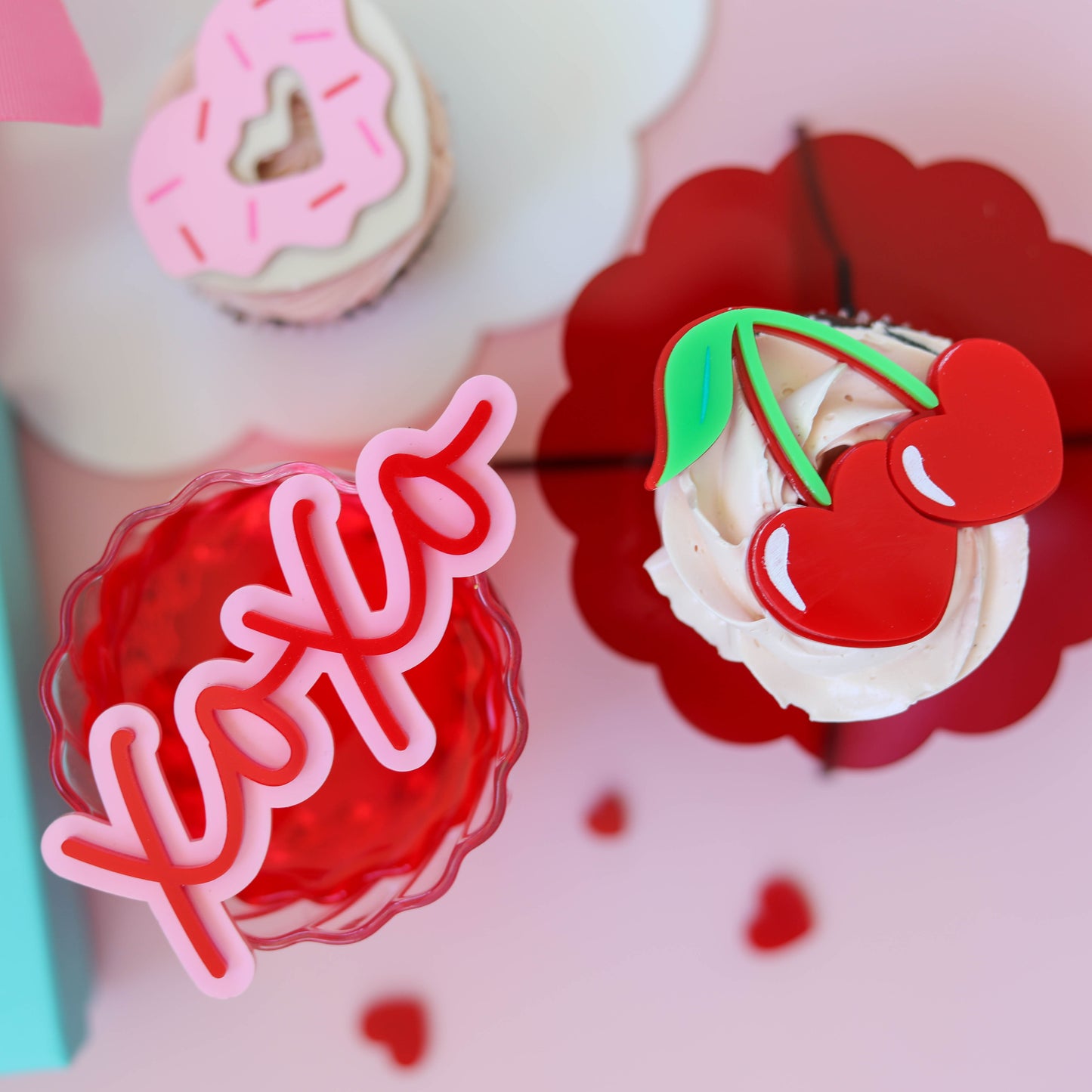 Acrylic XOXO Cake Charm