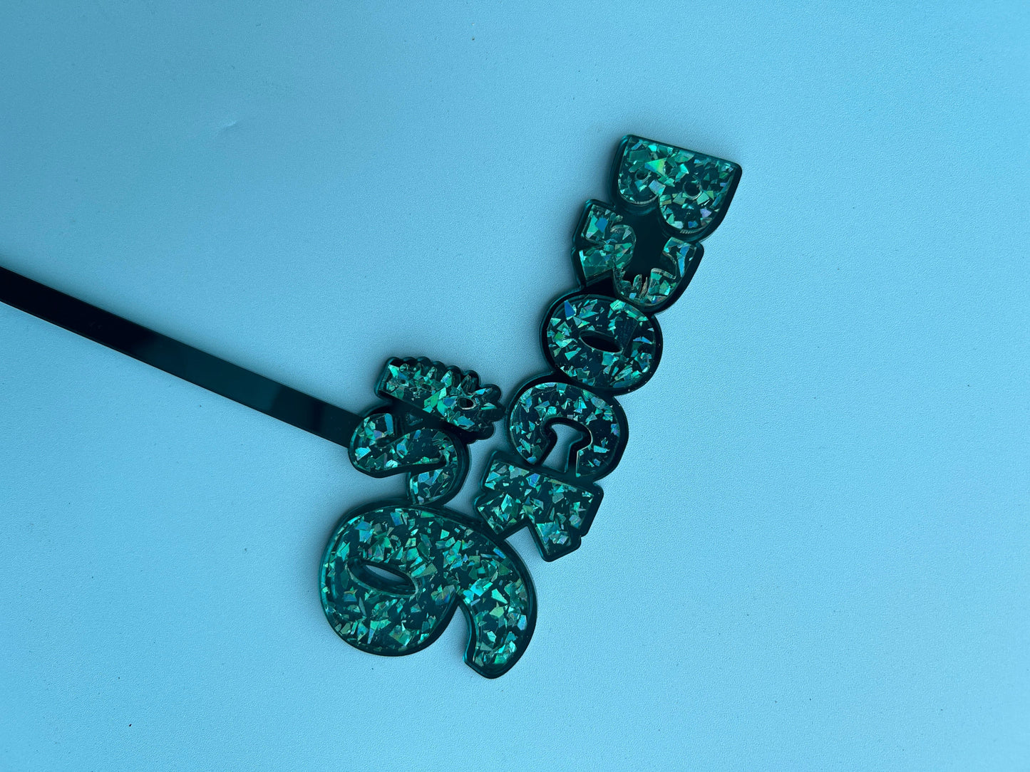 Glitter Green Acrylic Cake Topper