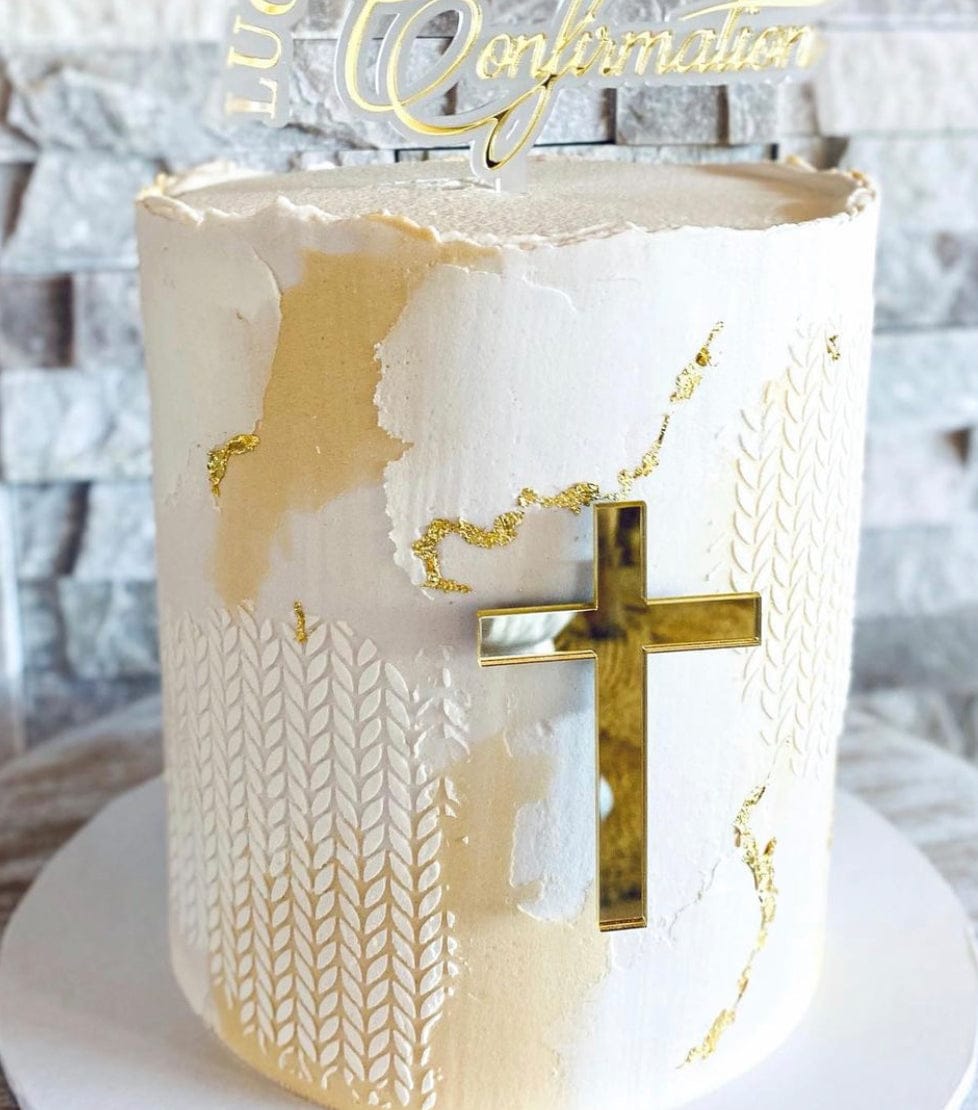 Mirror Gold Acrylic Cross