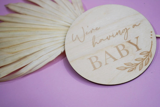 Baby Announcement Timber Disc