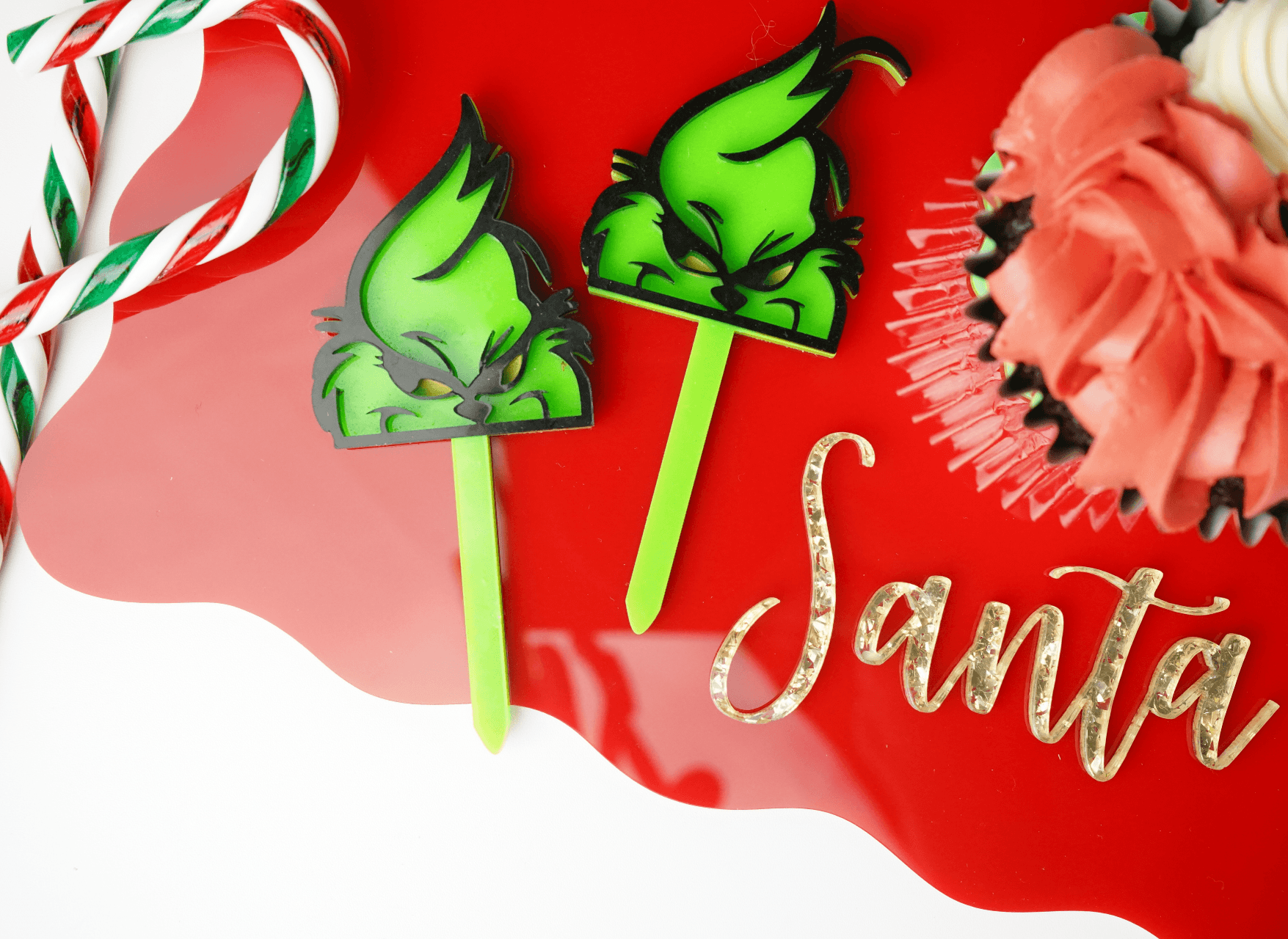 Green Grinch Cupcake Topper