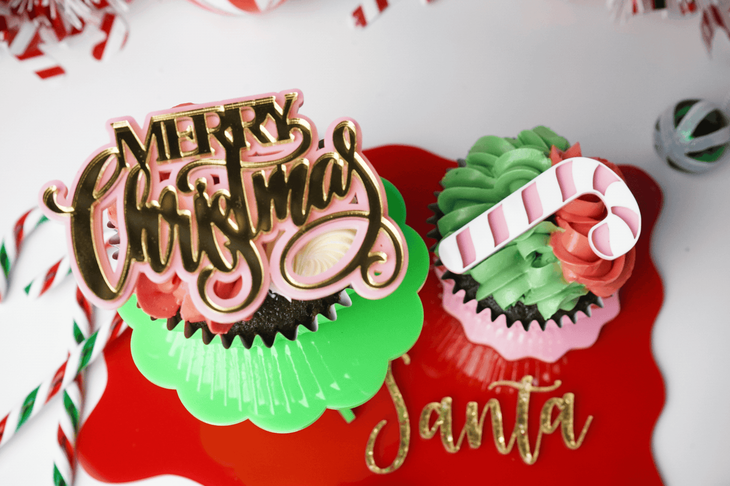 Acrylic Christmas Cake Charm