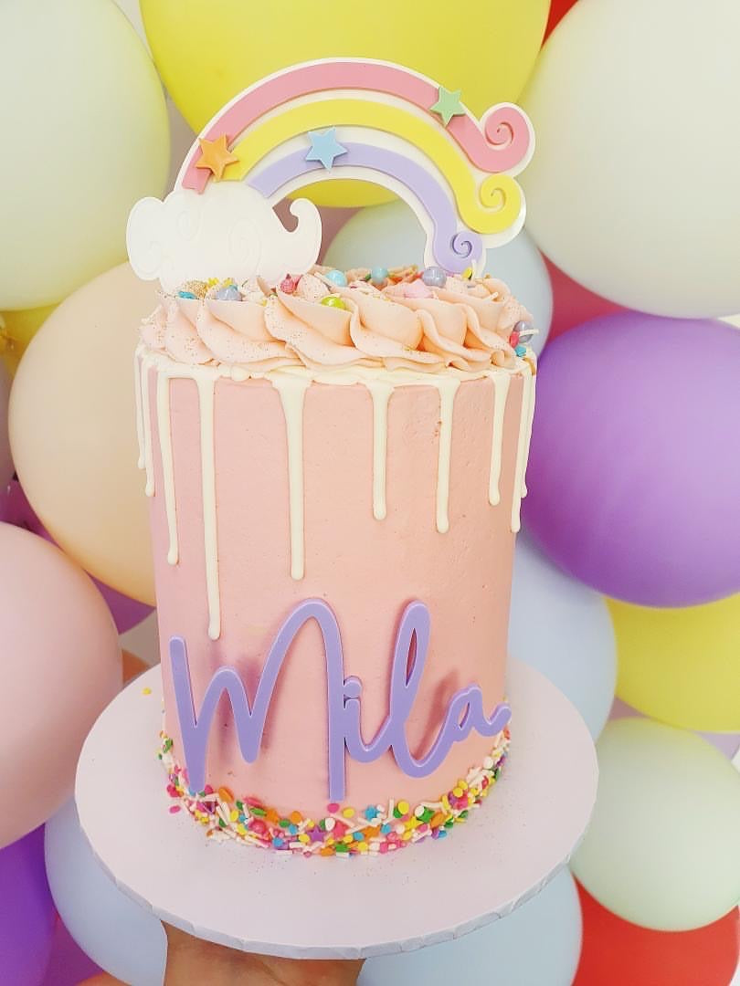 Rainbow Swirl Cake Topper