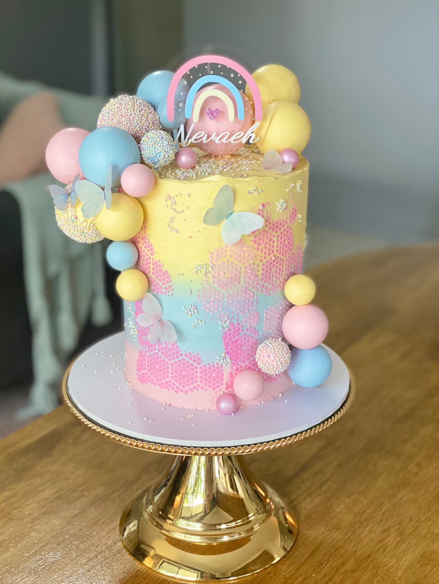 RainBow Disc Cake Topper