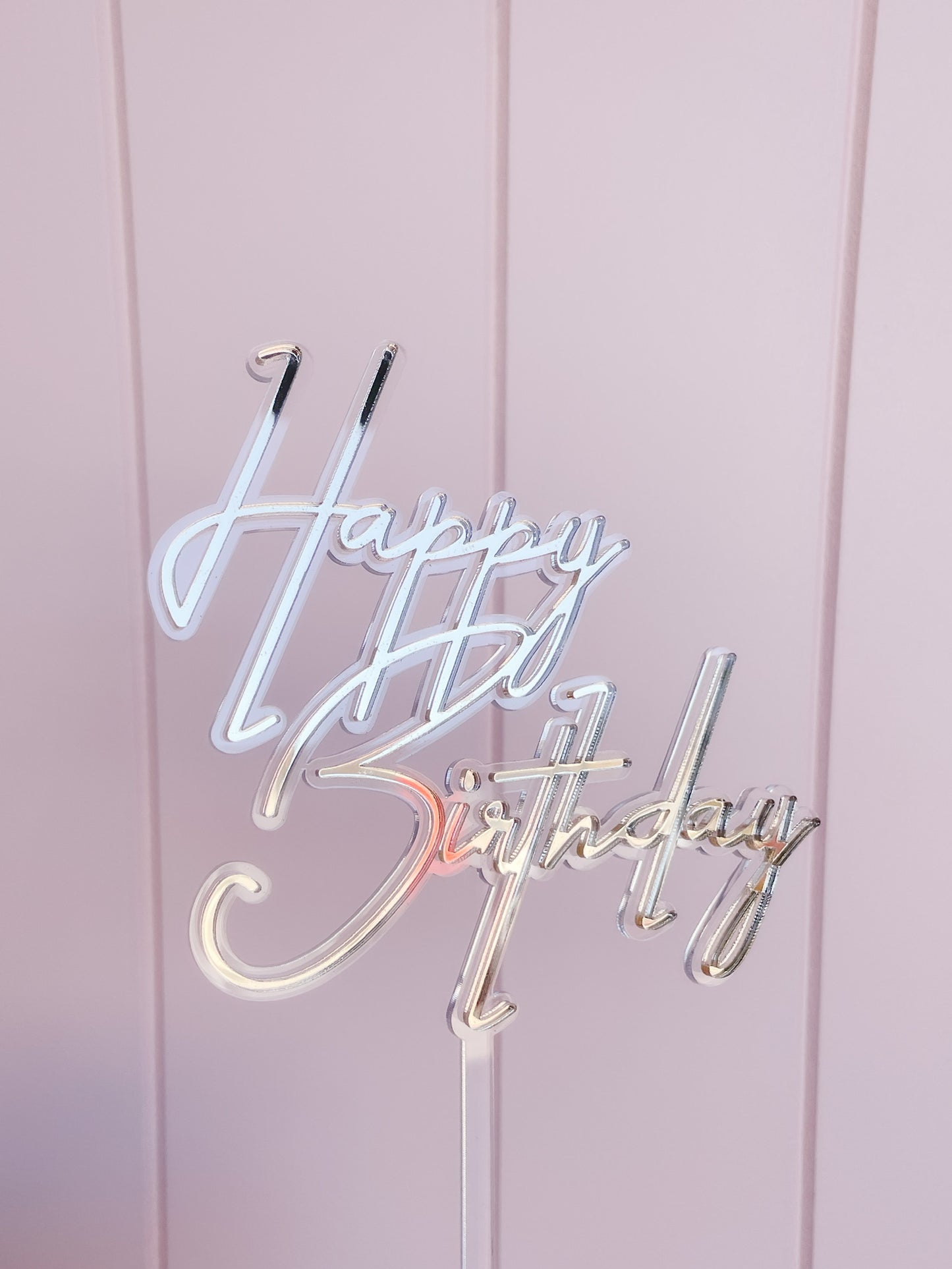Mirror Gold Happy Birthday Charm