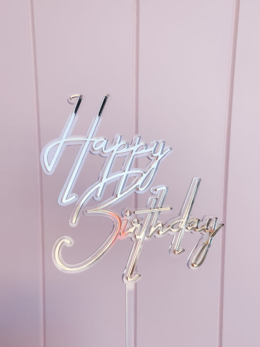 Mirror Gold Happy Birthday Charm
