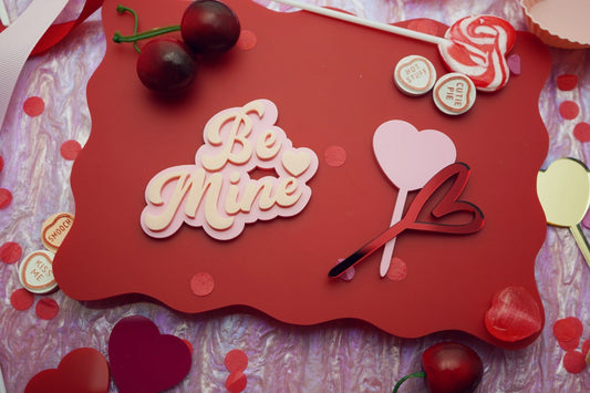 Valentines Acrylic Cake Topper