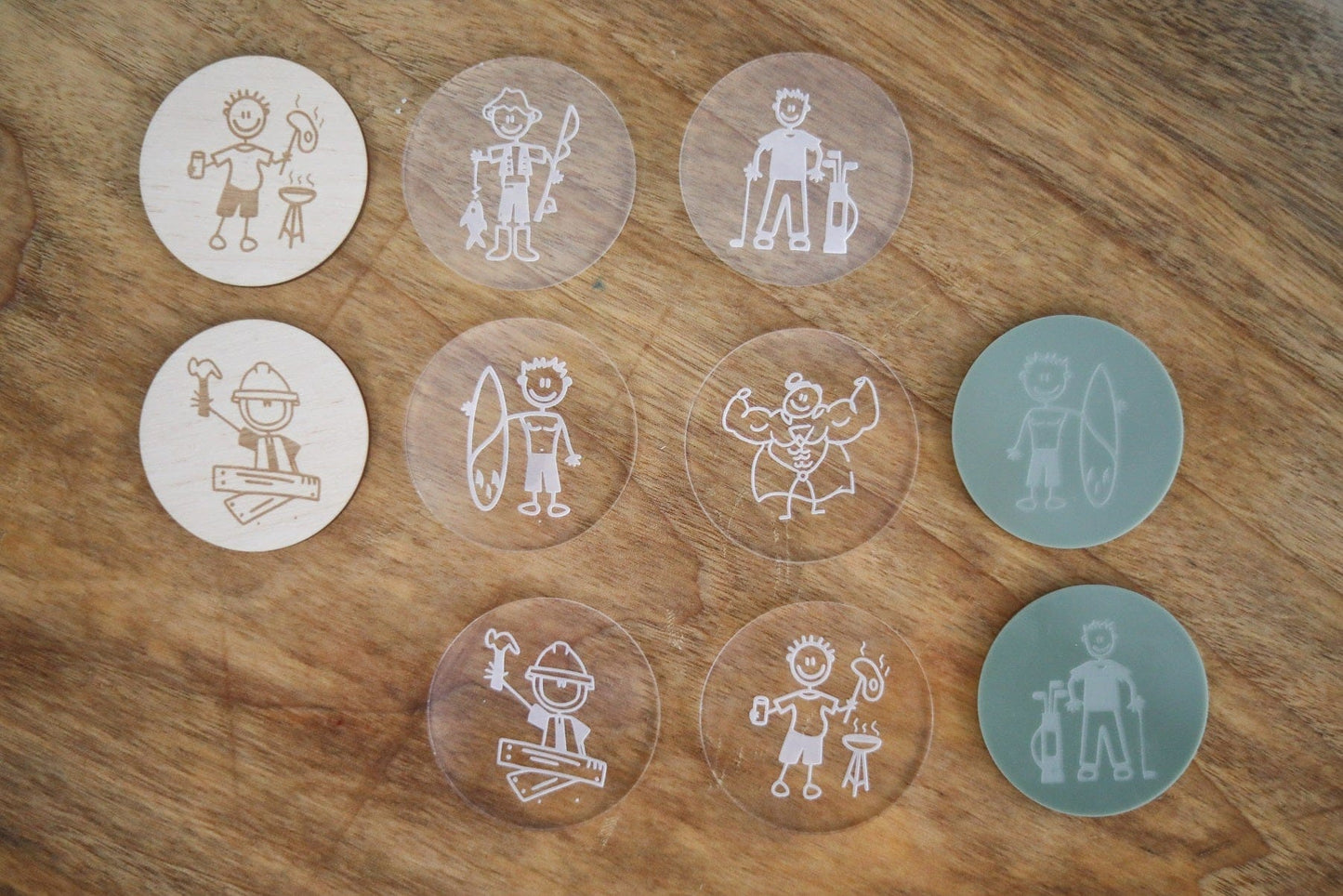Engraved Acrylic Cake Charms