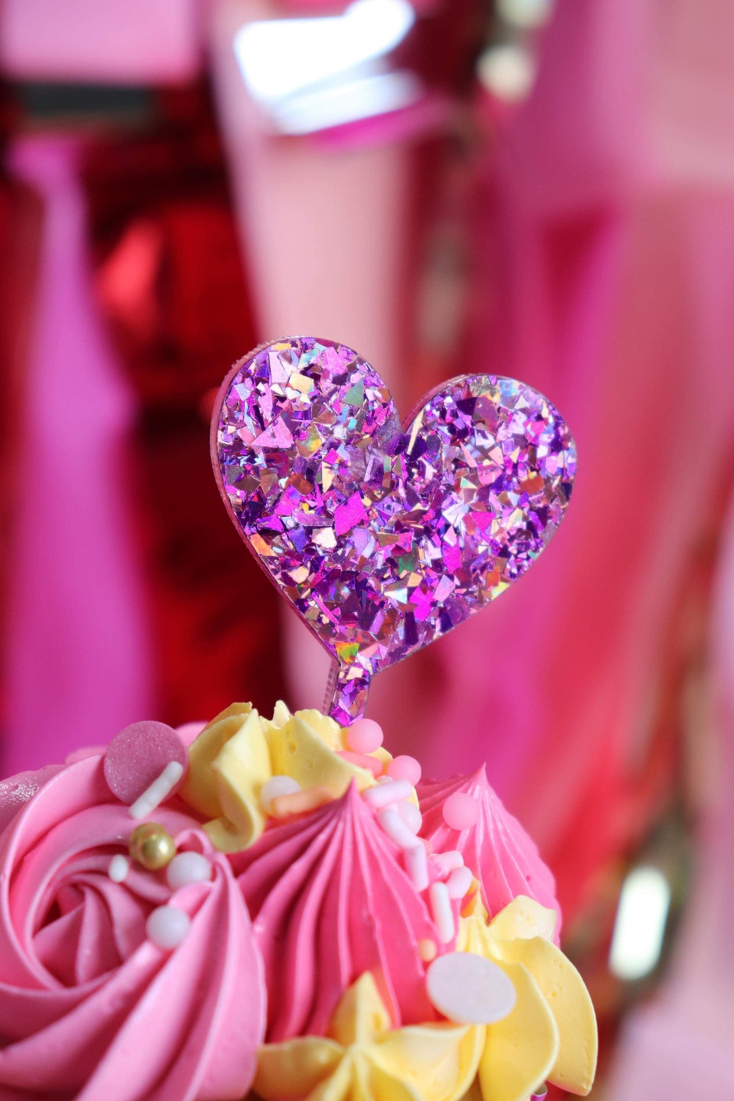 Glitter Purple Cupcake Topper