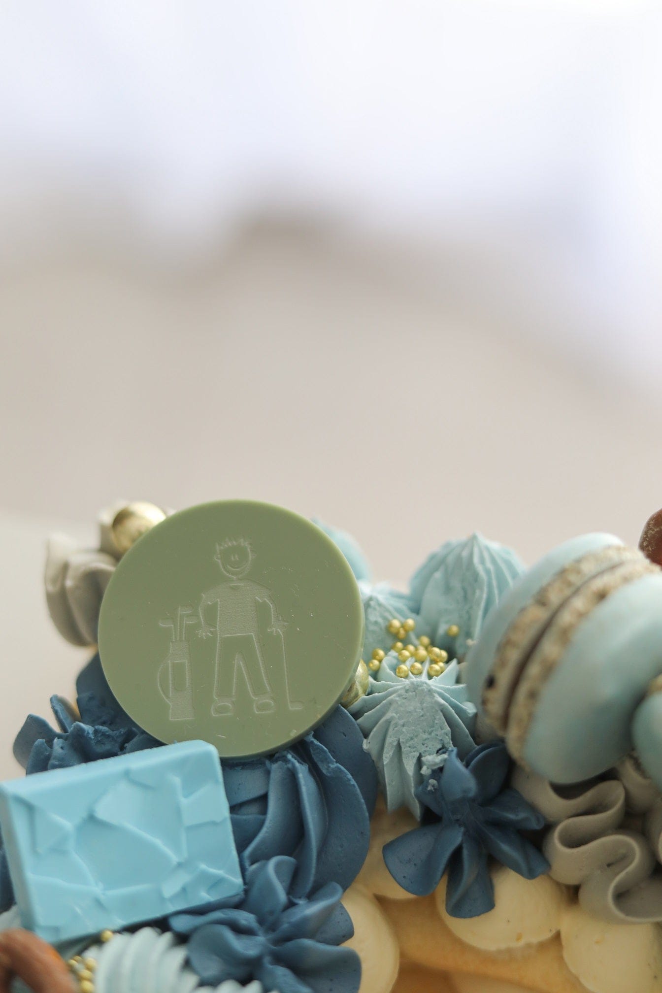 Green Acrylic Cake Charm. Laser Engraved