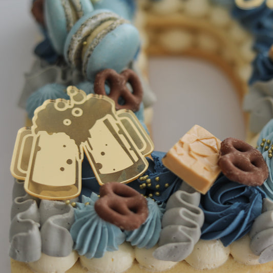 Acrylic Cake Charm. Mirror Gold