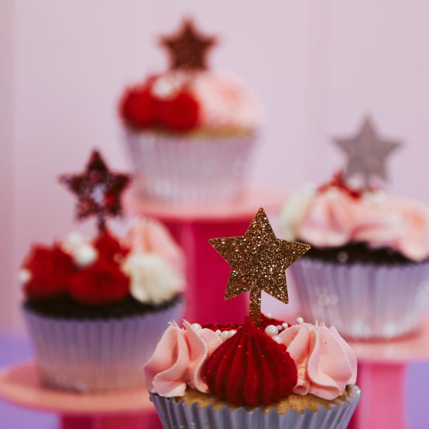 Gliiter Gold Cupcake Topper