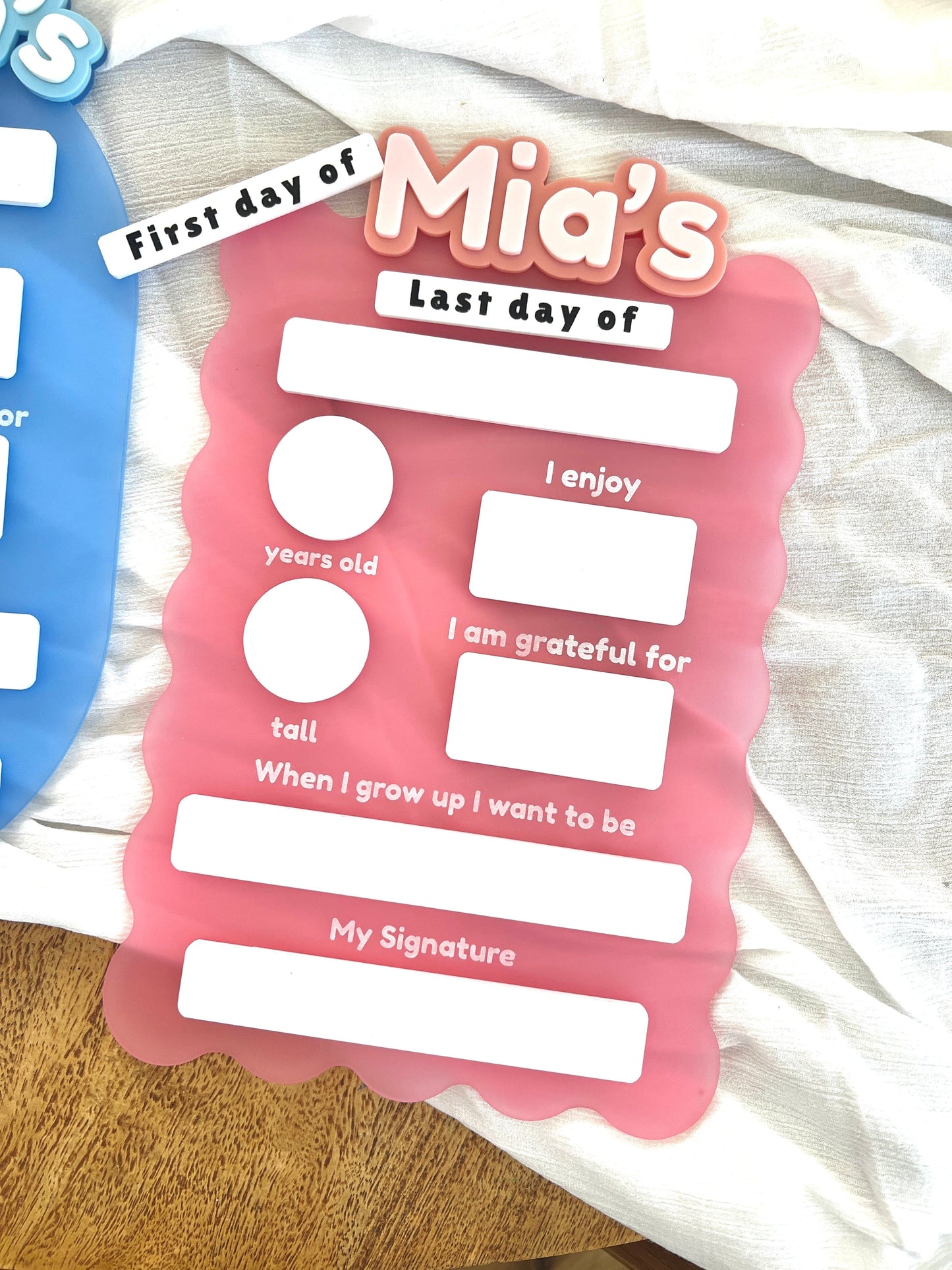 Acrylic Back to School Milestone Boards