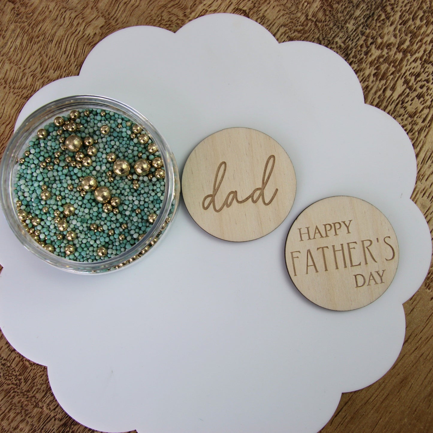 Engraved Father's Day disc topper