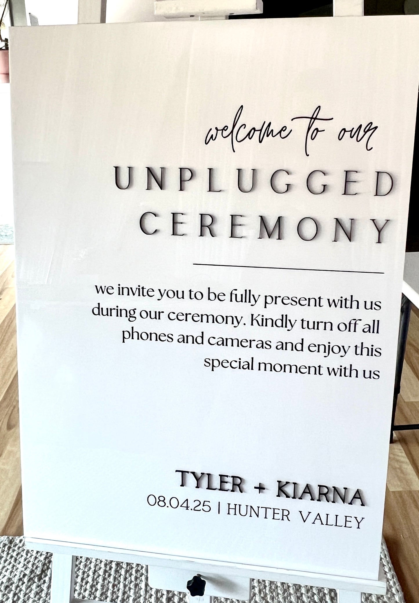 Unplugged ceremony Sign