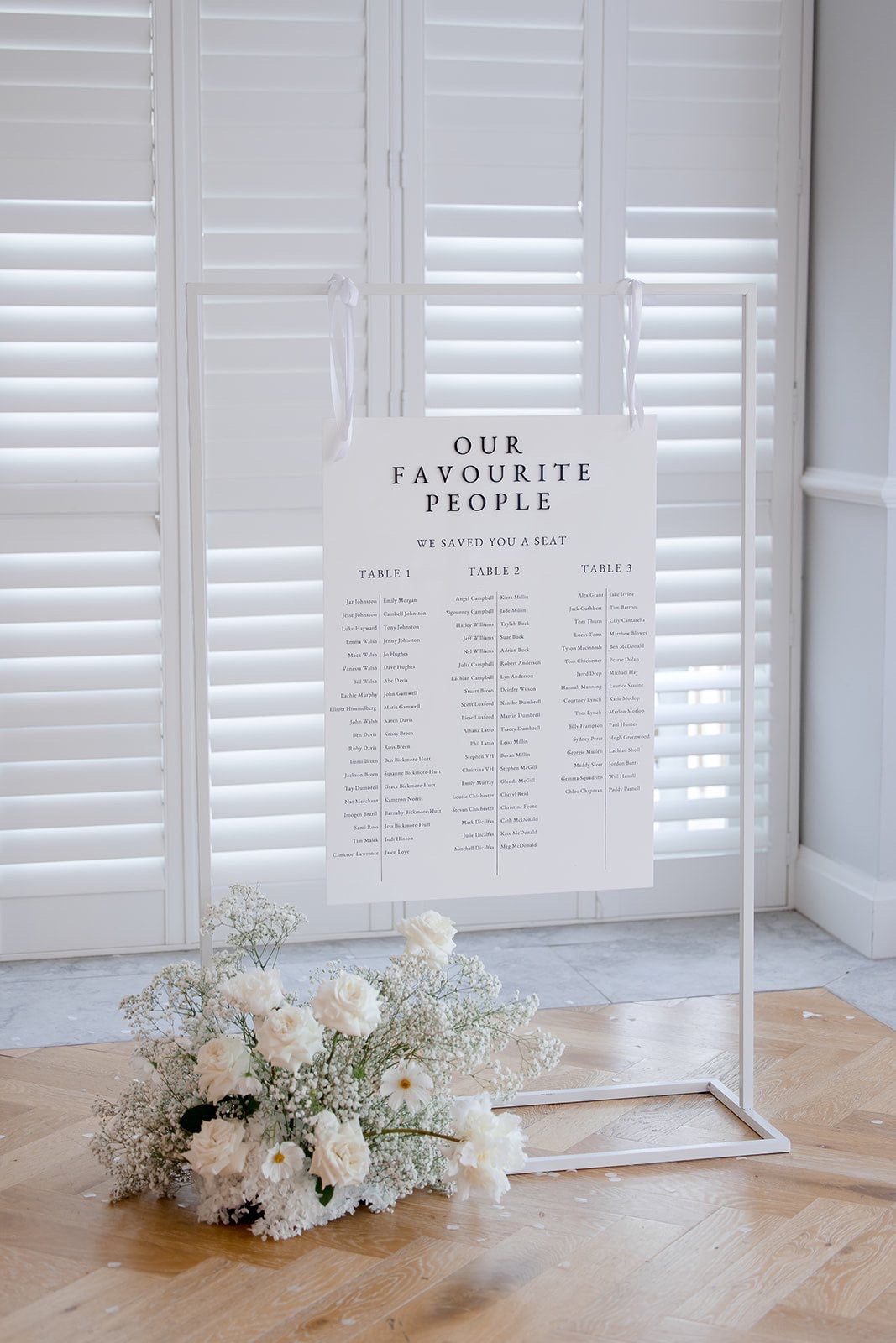 Seating Chart Sign