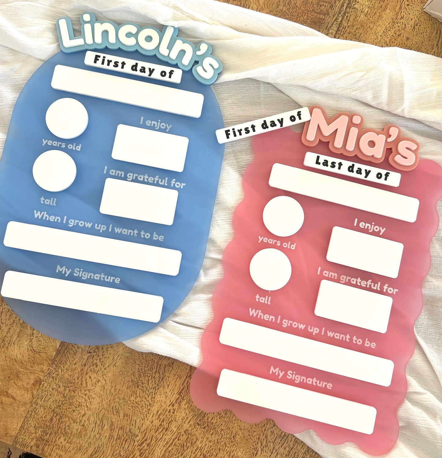 Acrylic Back to School Milestone Boards