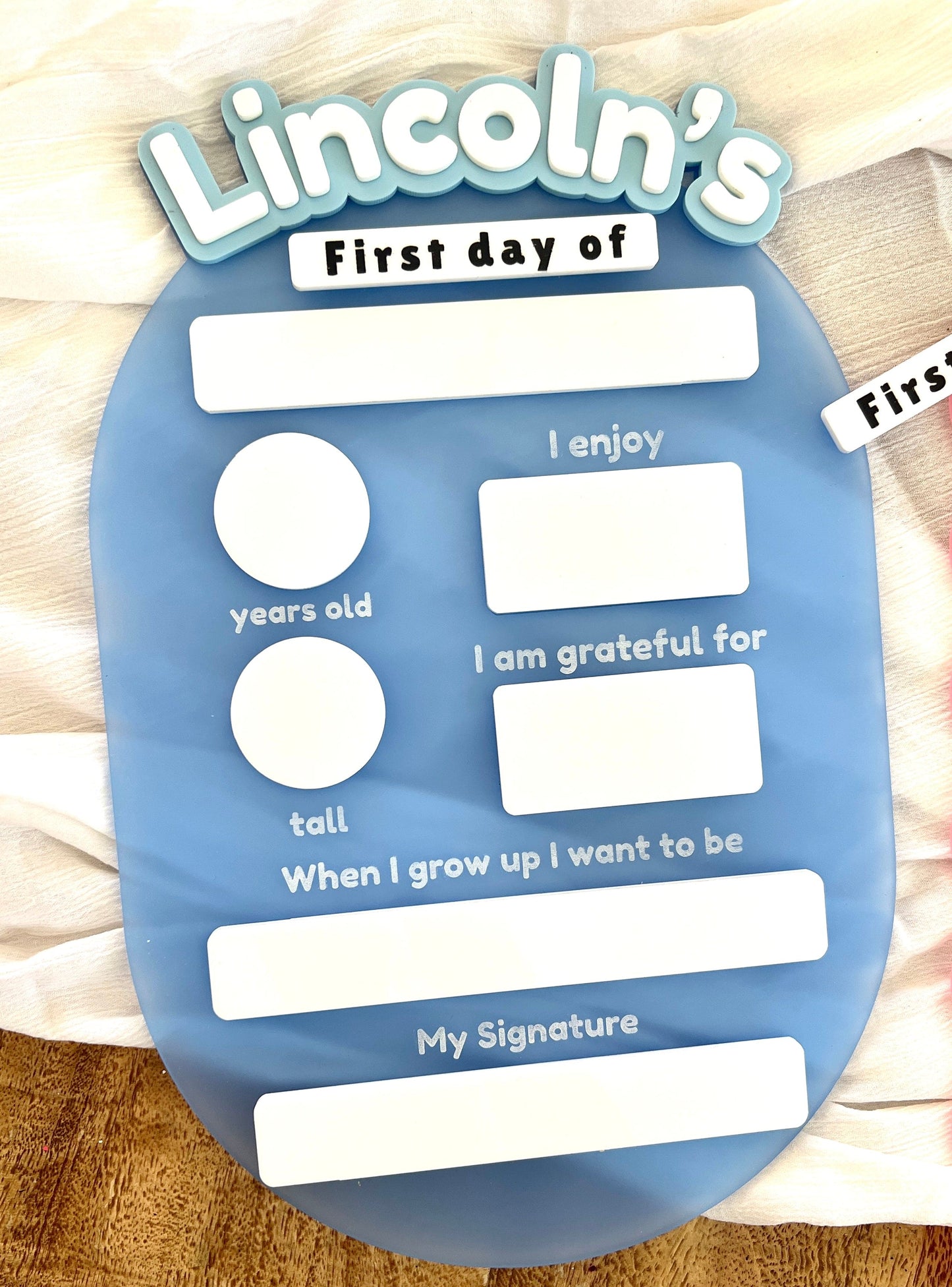 Acrylic Back to School Milestone Boards