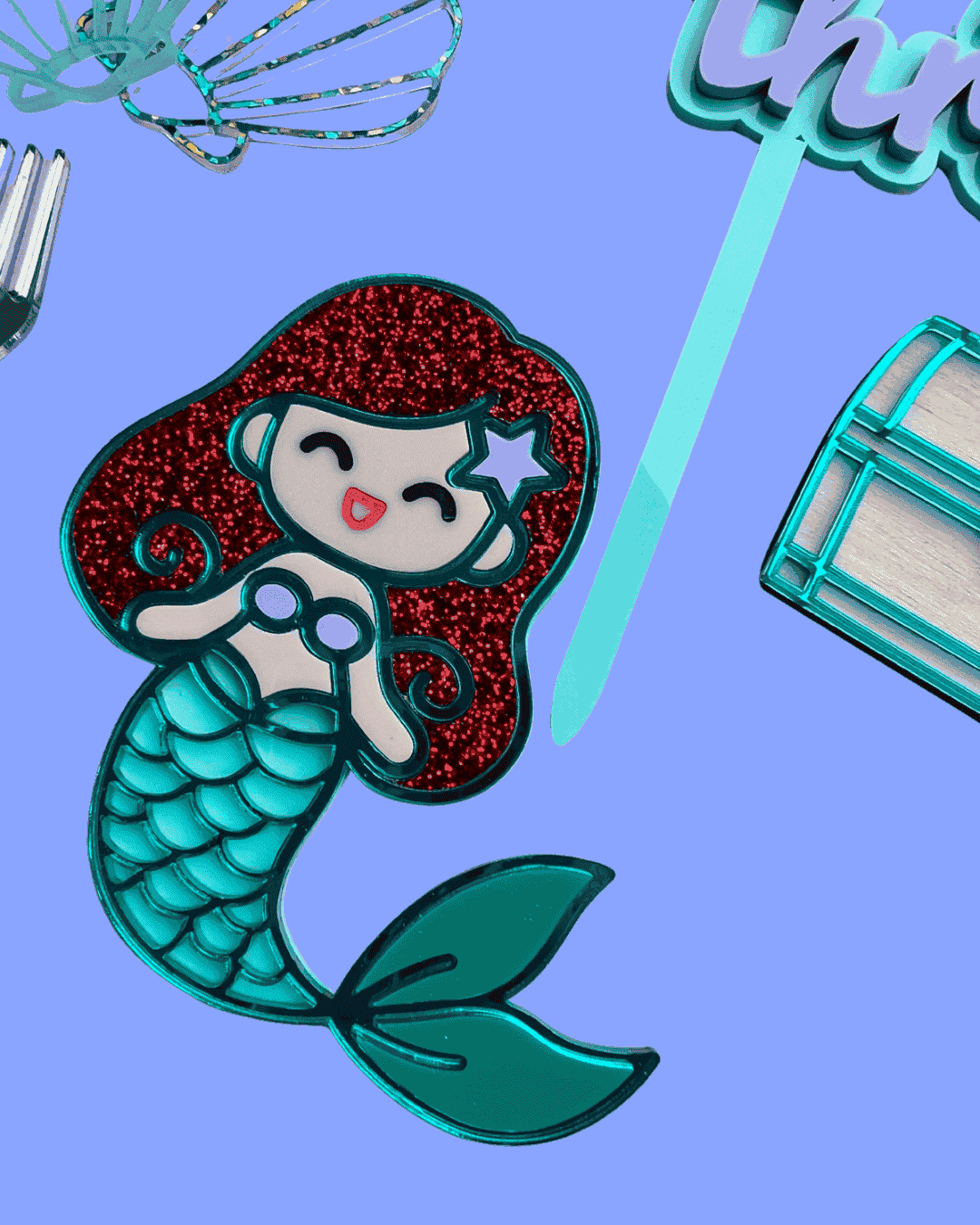 Mermaid Theme Cake Toppers