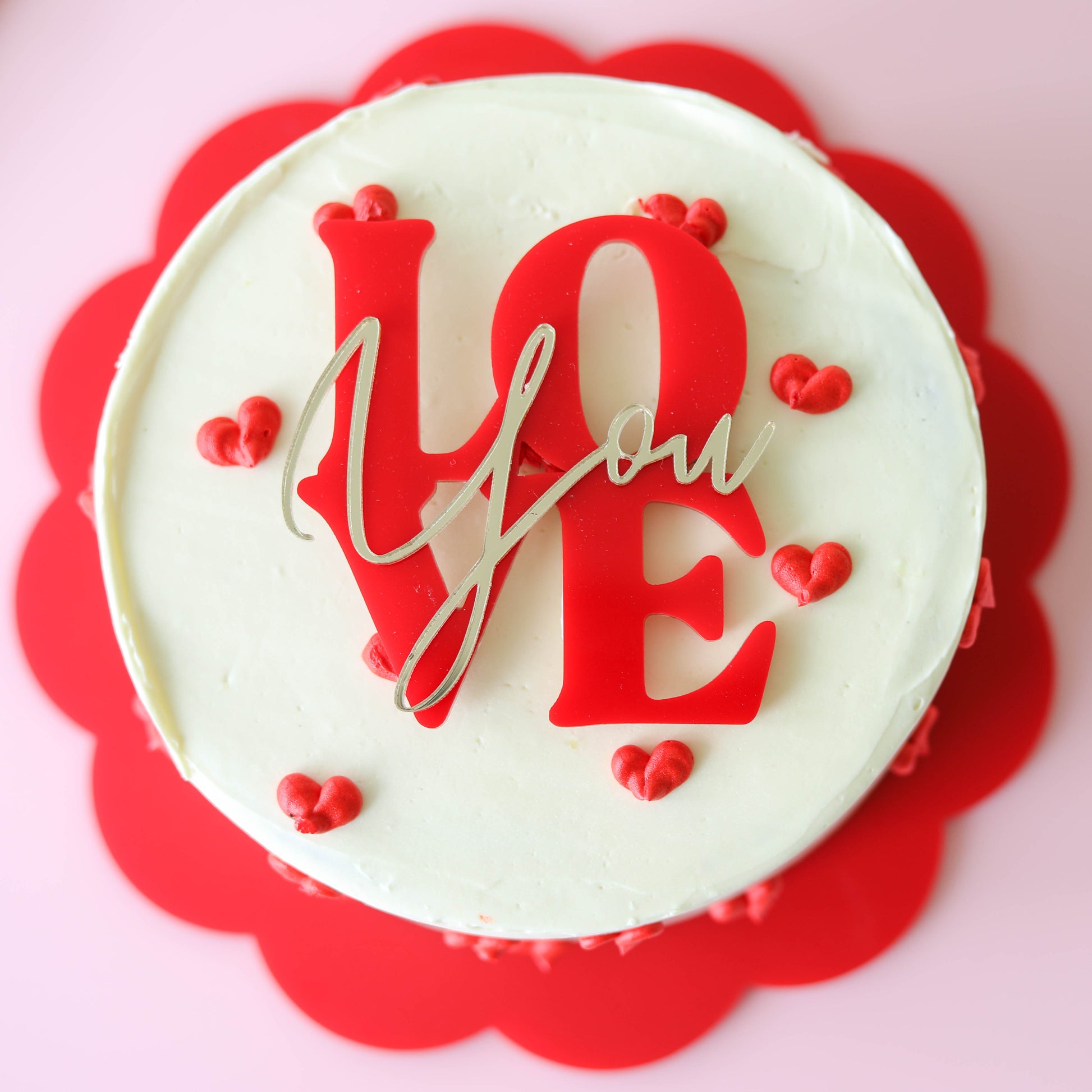 Acrylic Valentines Day cake Charm