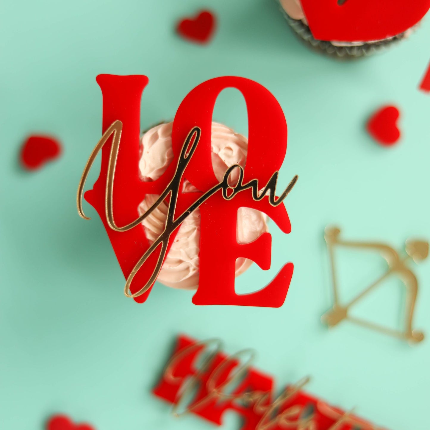 Acrylic Valentines Day cake Charm