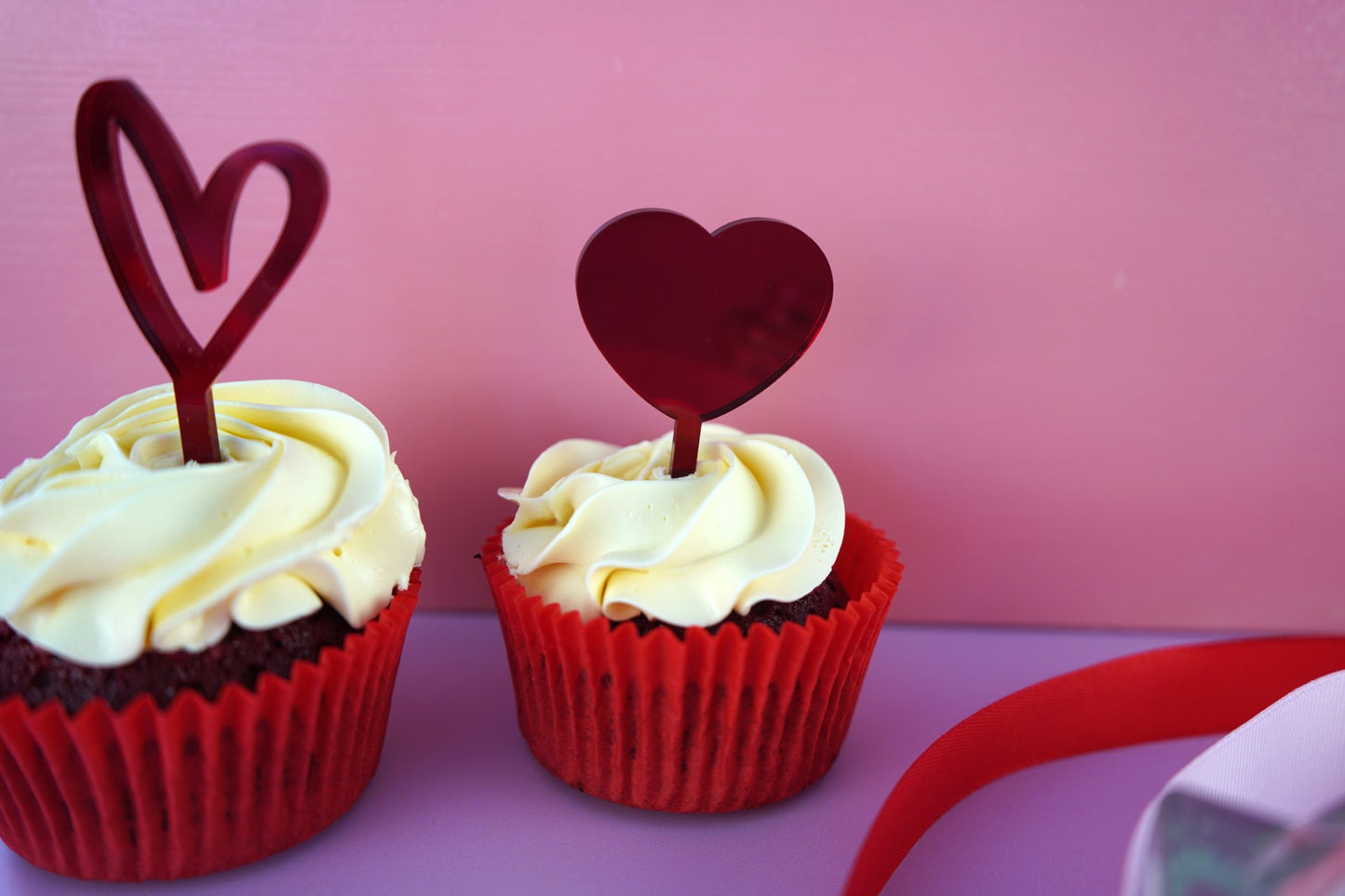 Red Heart Cupcake Topper