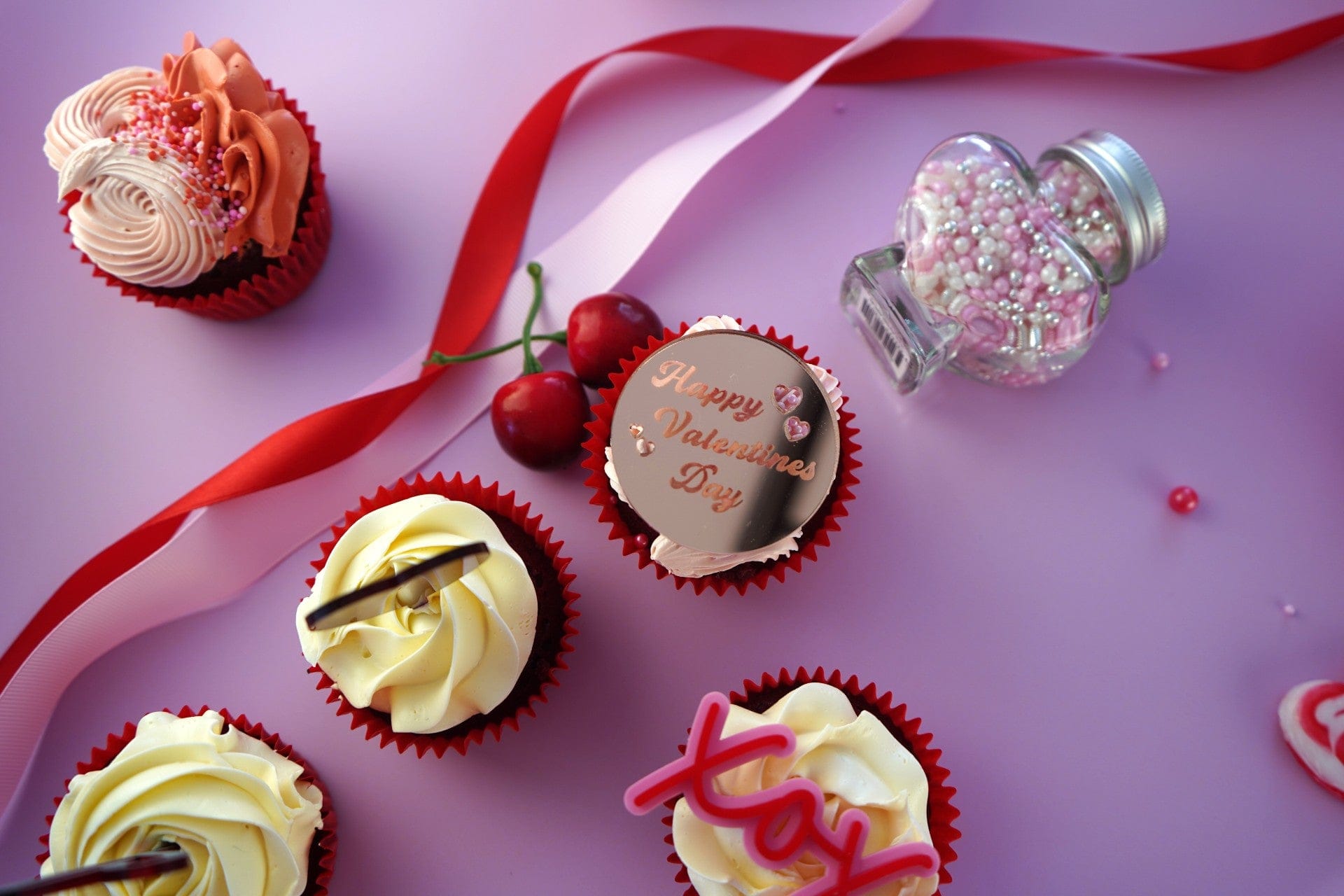 Happy Valentines Cupcake Charm
