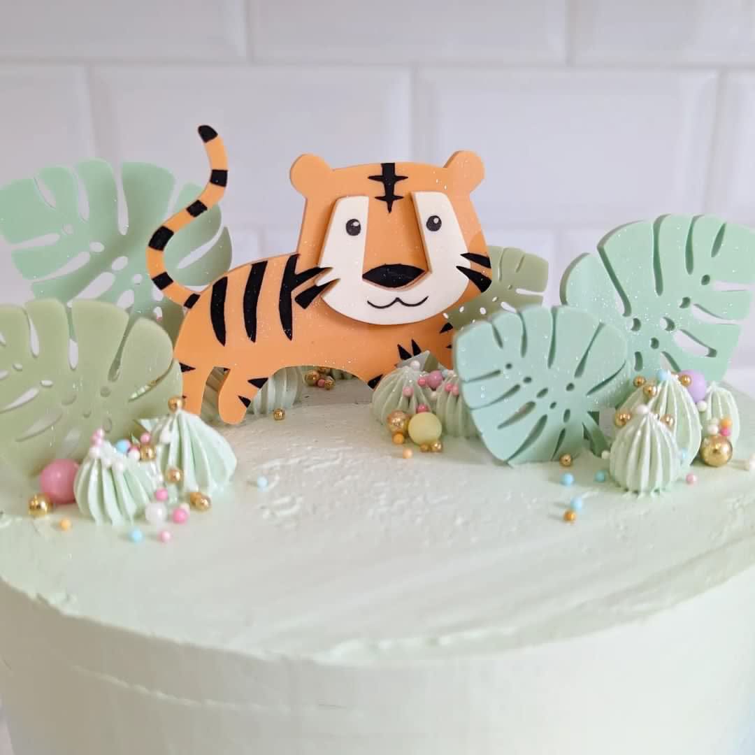 safari tiger cake topper