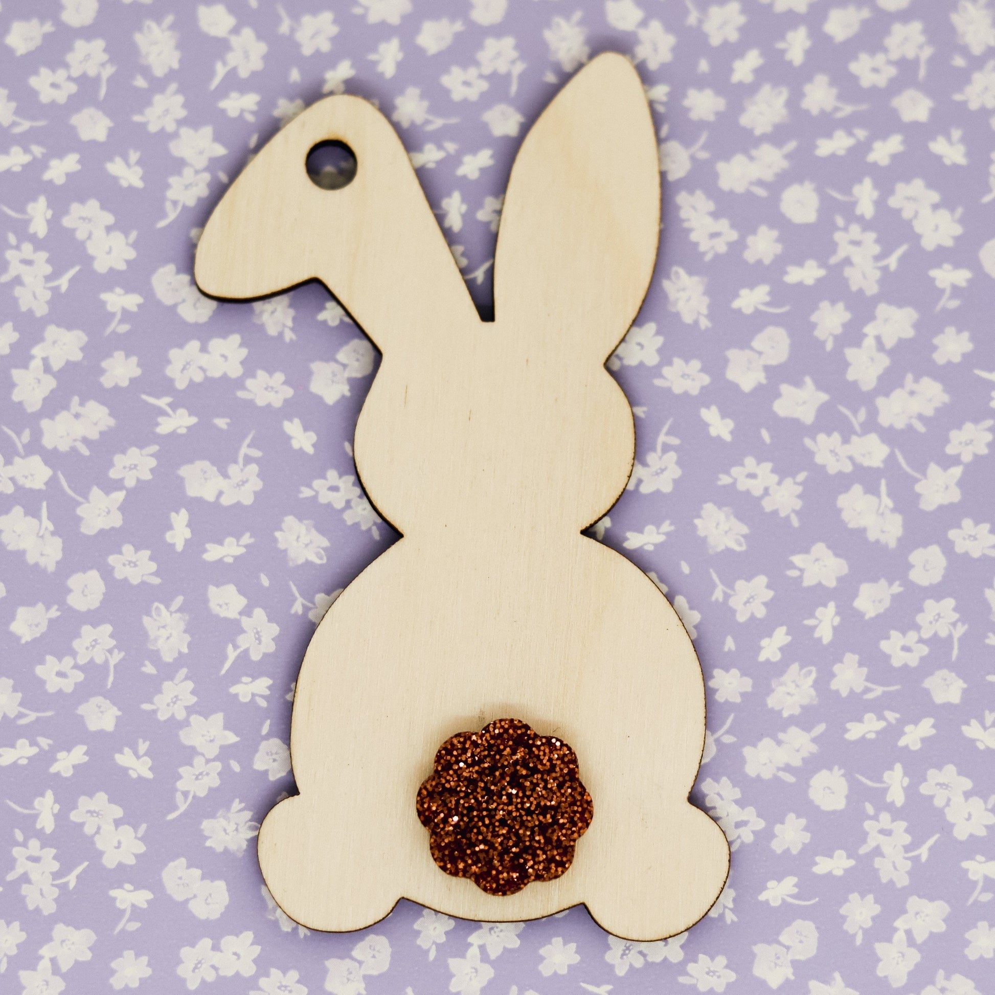 Wood Bunny With Acrylic Tail
