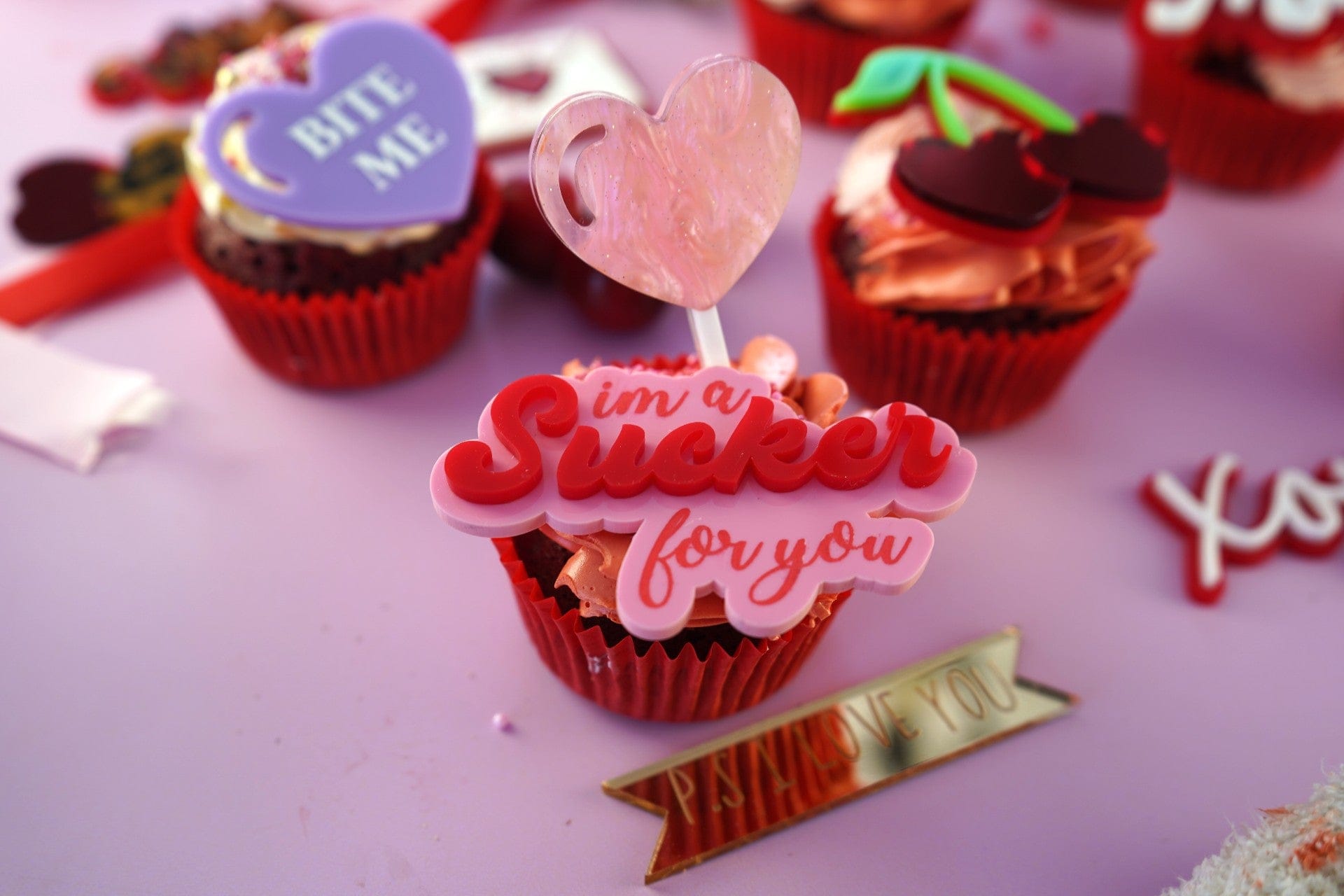 Heart Cupcake lollipop